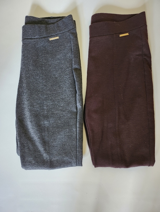 Michael Kors Pants - Lot Of 2 Michael Kors Gray and Brown Ponte Skinny Pants - Gold Accent
